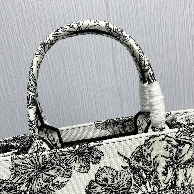 View 9 of Monochrome Floral Dior Tote: Bold Everyday Luxury Bag