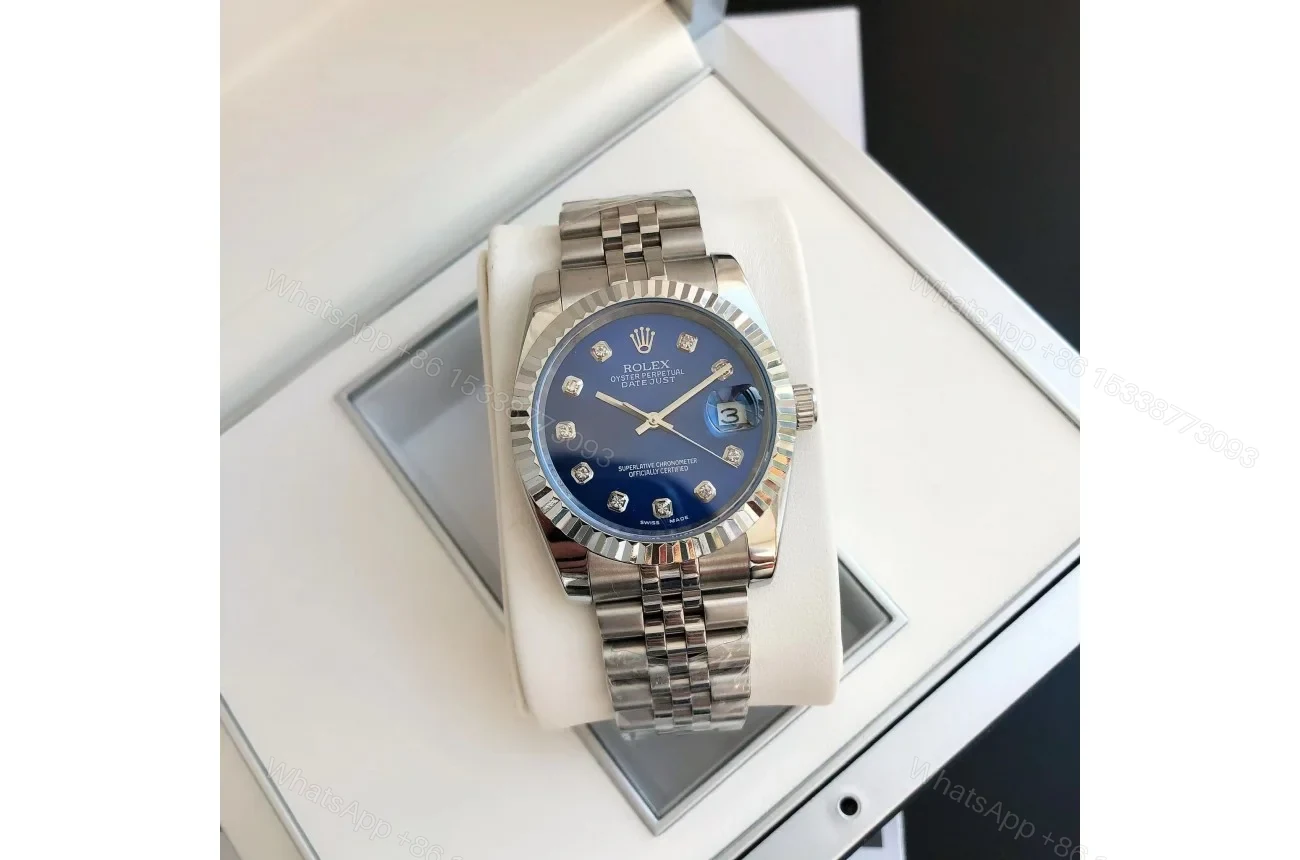 View 5 of Replica Rolex Datejust SS/SS Jub Blue/Dial 36/28 mm