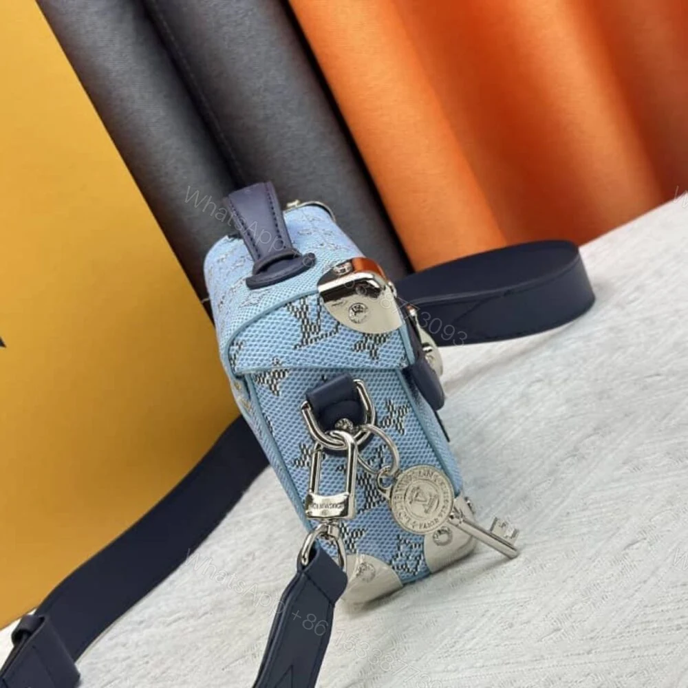 View 4 of Louis Vuitton Soul Trunk Box Bag Blue 19Cm M15035