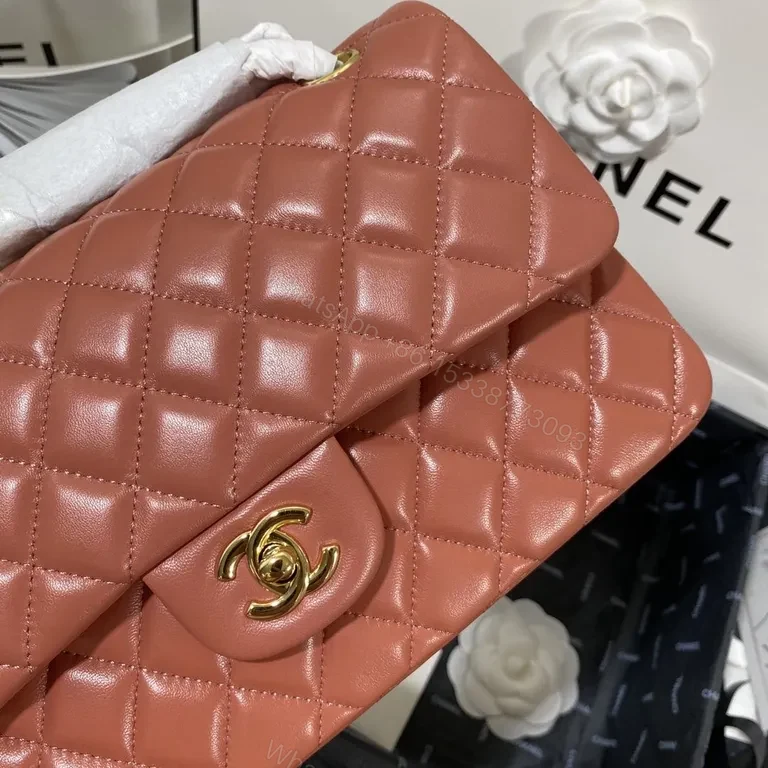 View 7 of Coral Pink Quilted Leather Shoulder Bag â€“ Designer-Inspired Luxury