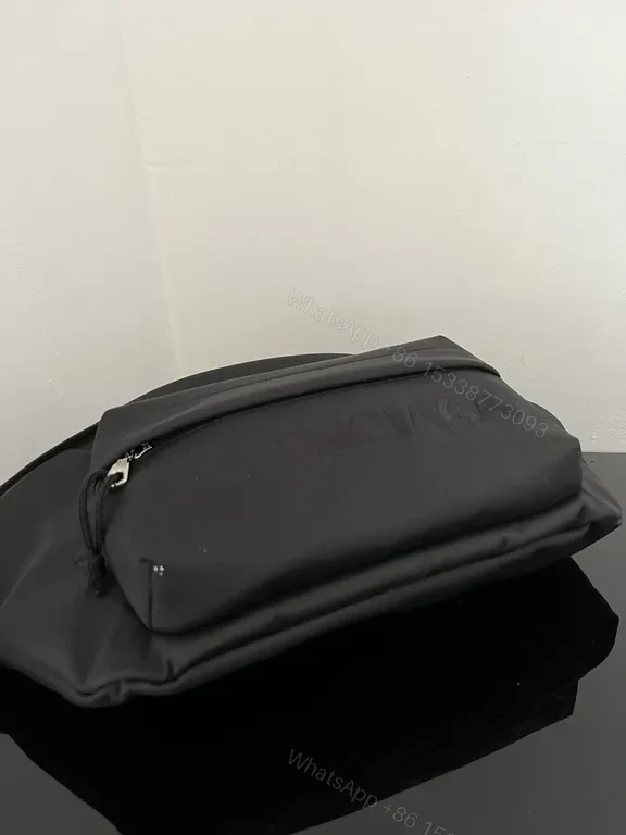 View 7 of Black Nylon Belt Bag: Luxe Streetwear, Hands-Free Utility