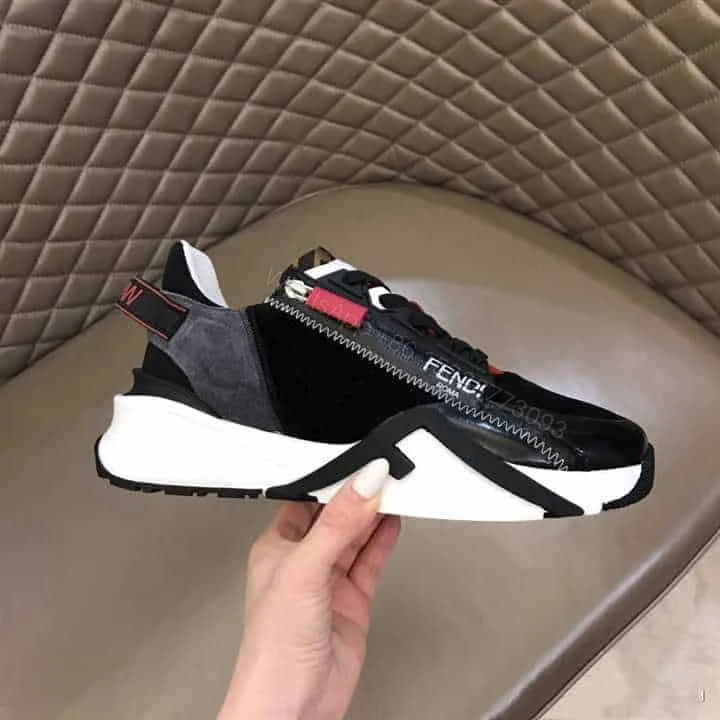View 2 of FENDI CHUNKY LACE-UP TRAINERS BLACK – FD19