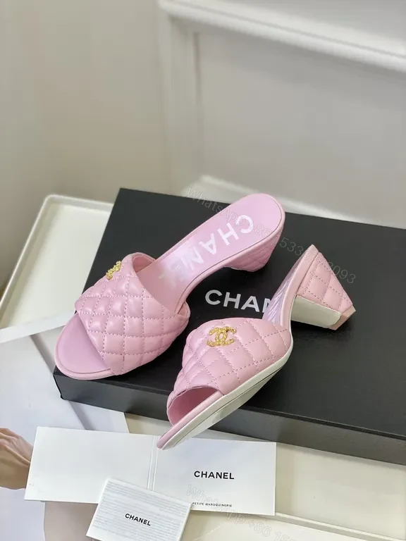 View 9 of Pink Quilted Chanel-Inspired Slides â€“ Luxury Comfort Sandals