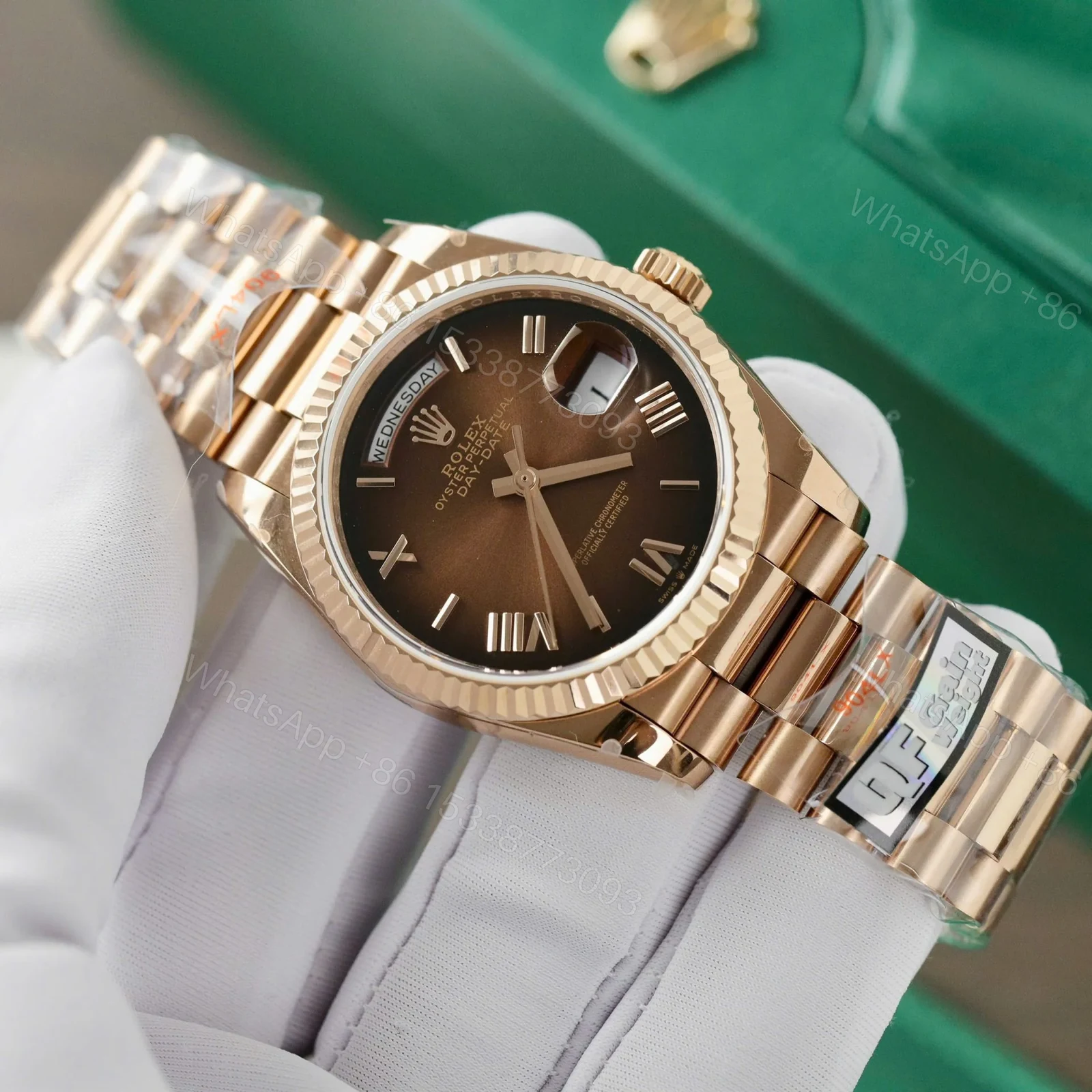 View 3 of Superclone Rolex Day-Date Brown Ombré Dial 128235-0075 36 mm