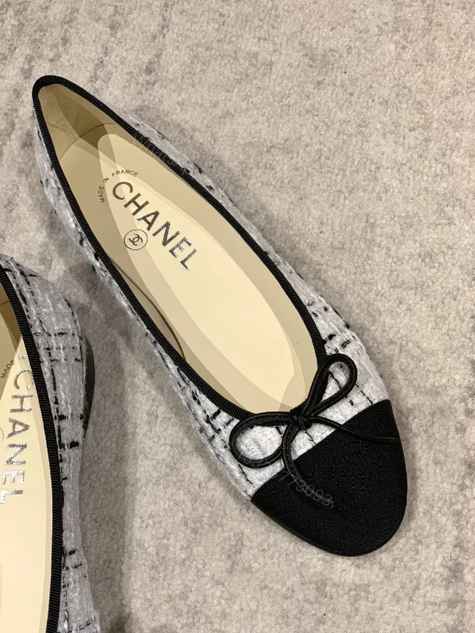 View 8 of Tweed Cap-Toe Ballet Flats - Subtle Texture, Polished Silhouette