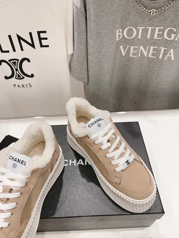 View 6 of Chanel-Inspired Cozy-Suede High-Tops: Plush Comfort Sneakers