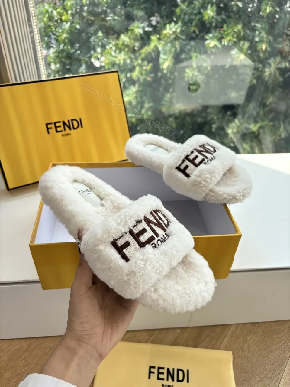 View 3 of Cozy Sherpa Slip-On Sandals – Plush Luxury Slides