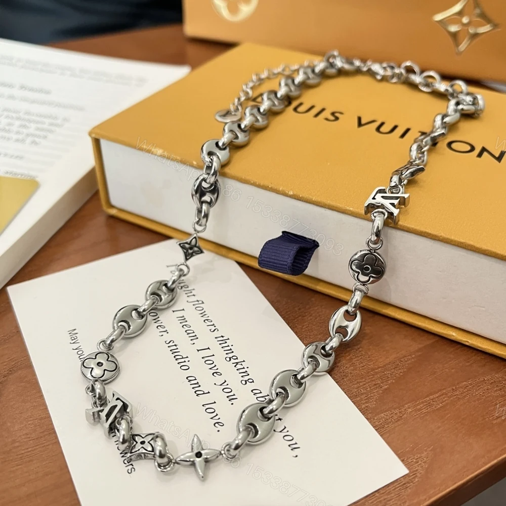 View 3 of Louis Vuitton Lv Sailor Medium Chain Necklace Silver M03189