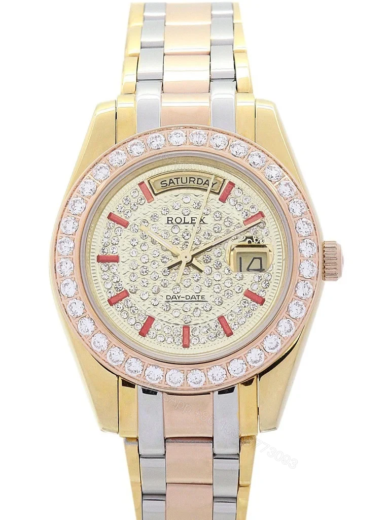 Replica Rolex Day-Date Yellow gold with Diamonds Dial 118346 36 mm — view 1