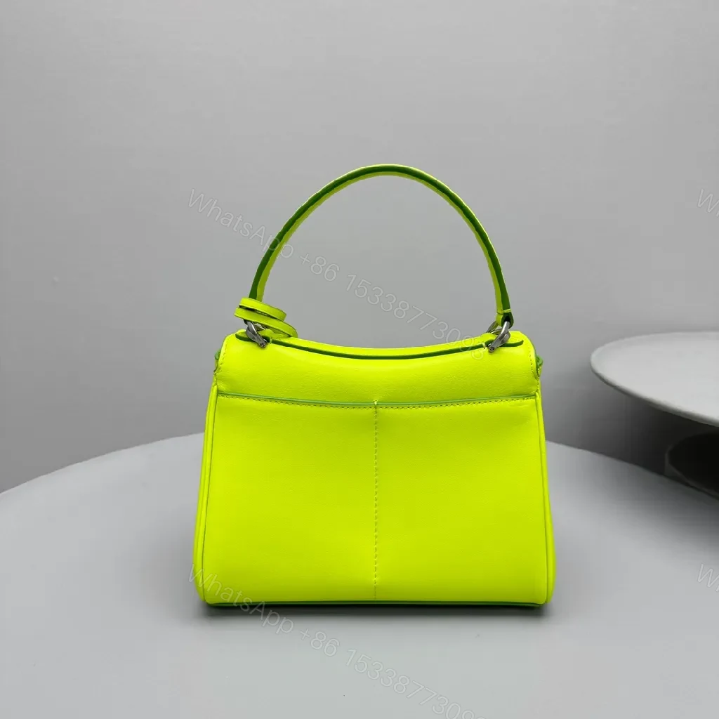 View 5 of Neon Lime Leather Mini Bag – Luxe, Versatile, Compact