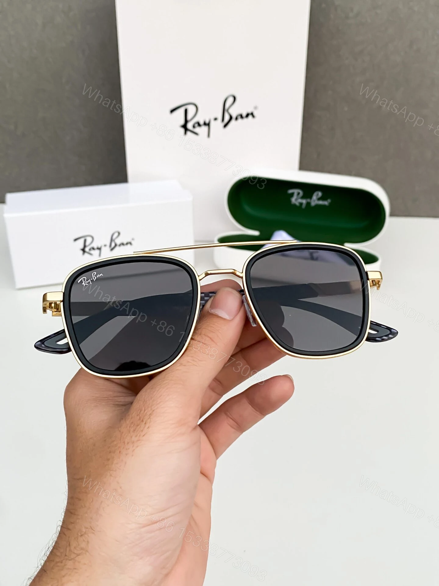 View 2 of Ray-Ban Marshal Metal Gold Square Sunglasses