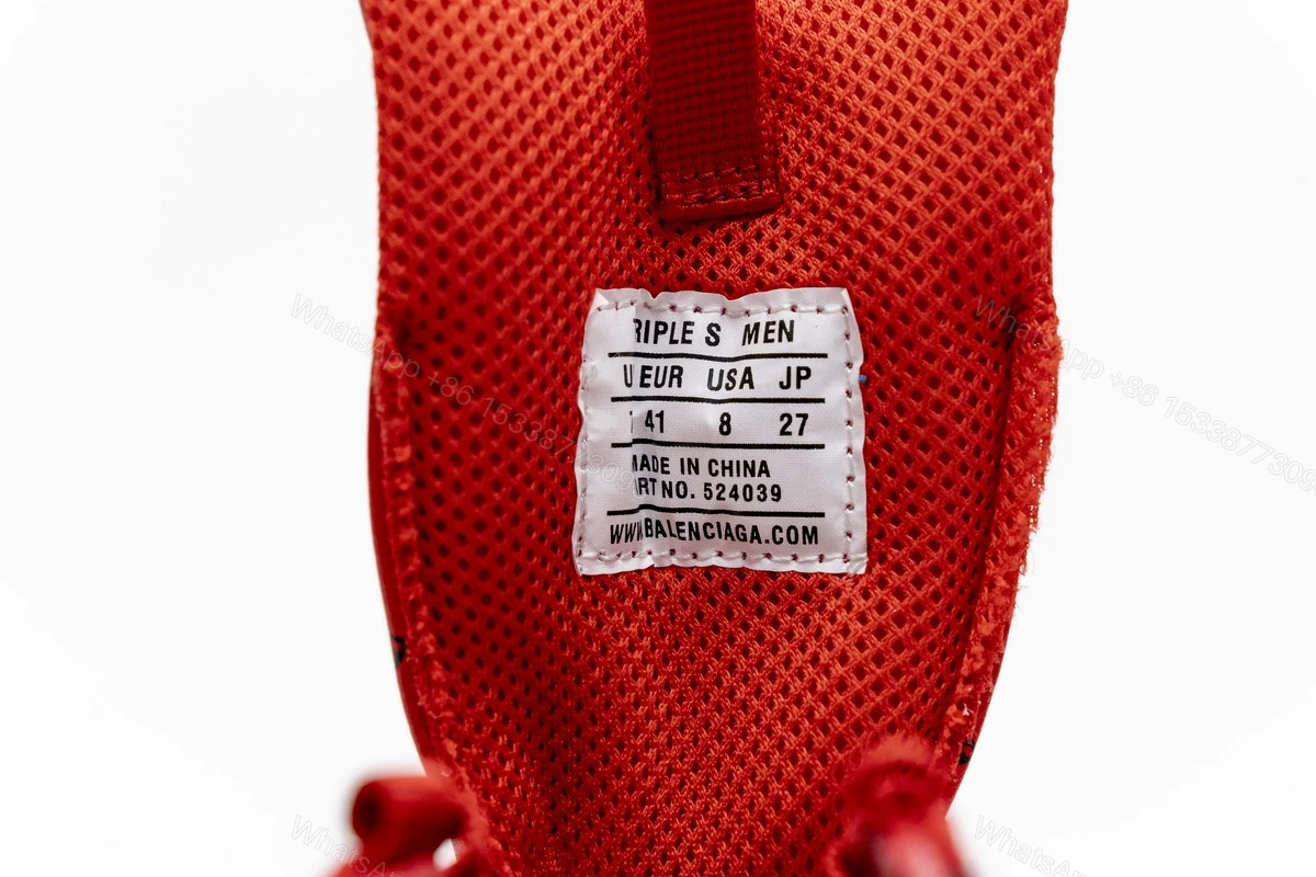View 9 of Balenciaga Triple S Letter Bright Red 524039 W2FA1 7632