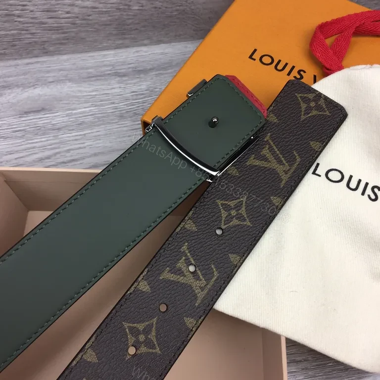 View 7 of Iconic Monogram Belt: LV Buckle, Red Keeper, Calf Trim