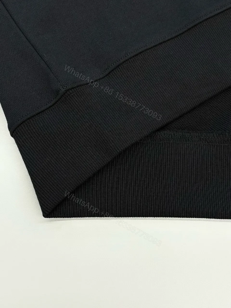 View 7 of Subtle Black Fleece Logo Sweatshirt, Luxe Casual