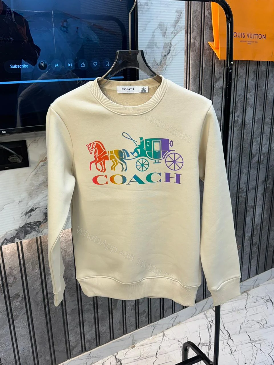 View 3 of First Copy Coach Imported Premium Fleece Sweatshirt