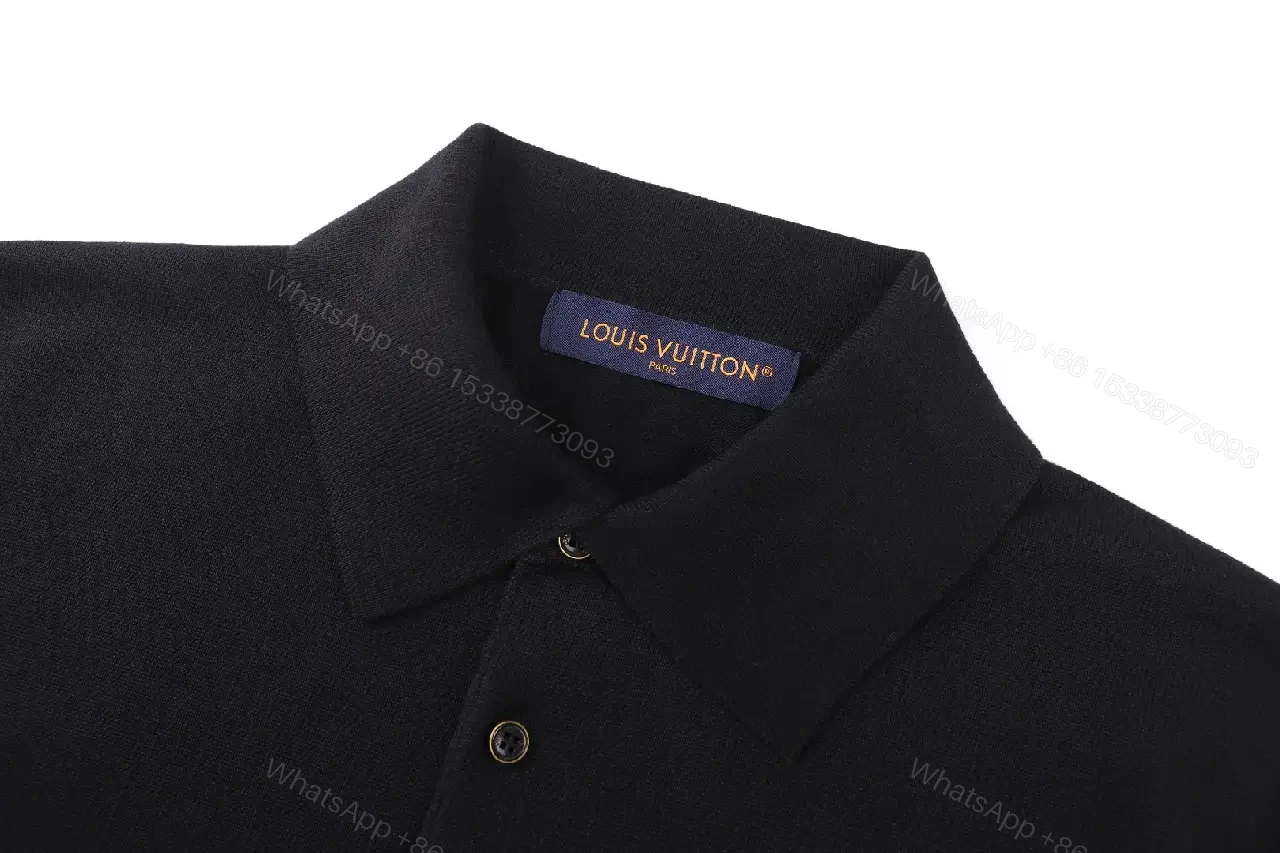 View 7 of Black Polo Shirt Classic Fit with LV Logo, Short Sleeves