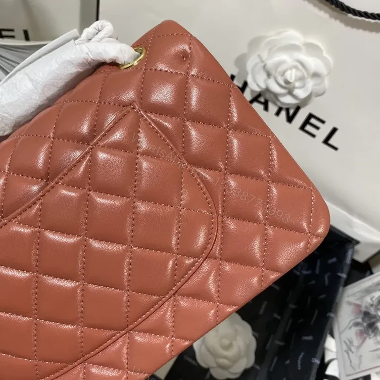 View 6 of Coral Pink Quilted Leather Shoulder Bag â€“ Designer-Inspired Luxury