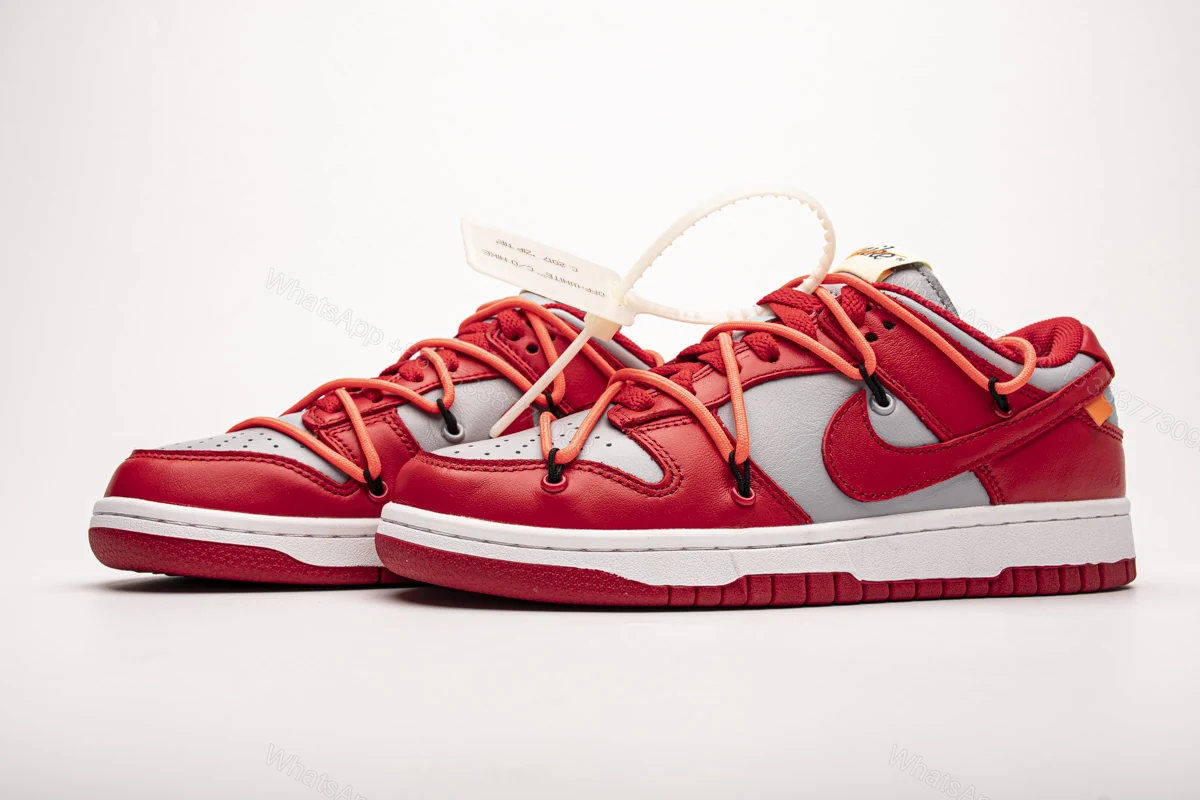 View 9 of OFF White X Nike Dunk Low University Red CT0856-600