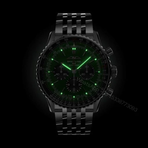 View 11 of Replica Breitling Navitimer Men Automatic Green Stainless Steel Watch AB0137241L1A1