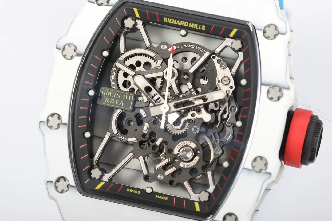 View 5 of Richard Mille RM35-01 NTPT Carbon Fiber RMUL3 White Gemstone Skeleton Watch RM35-01-CF-RMUL3-WG