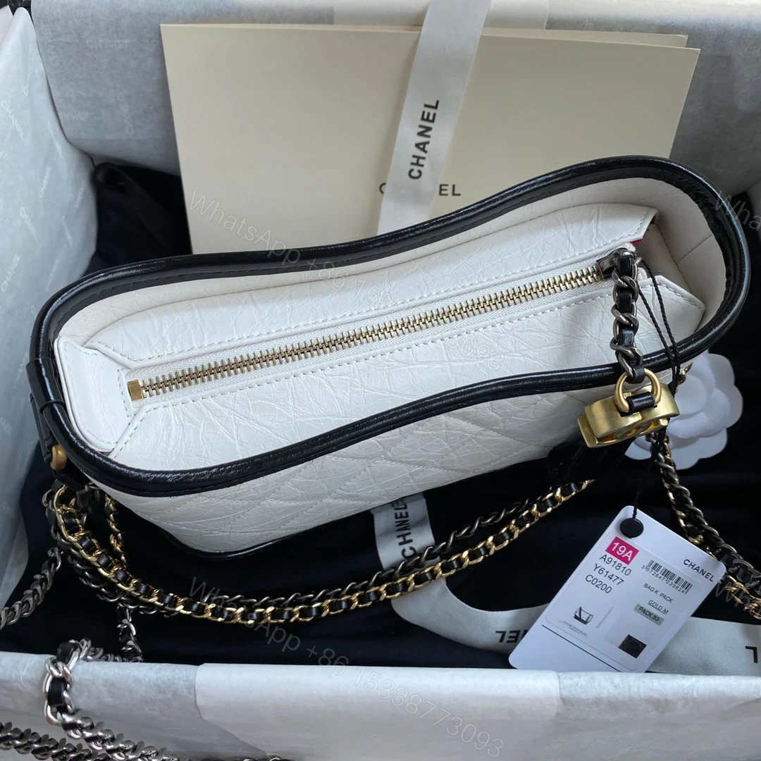 View 3 of CHANEL GABRIELLE MINI 20 HOBO BAG IN WHITE MIX BLACK