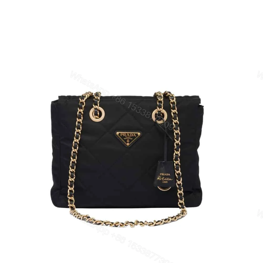 Prada Re Edition 1995 Chaîne Re Nylon Tote Bag Black 26Cm 1BG468 2AOS F0002 V COO — view 1