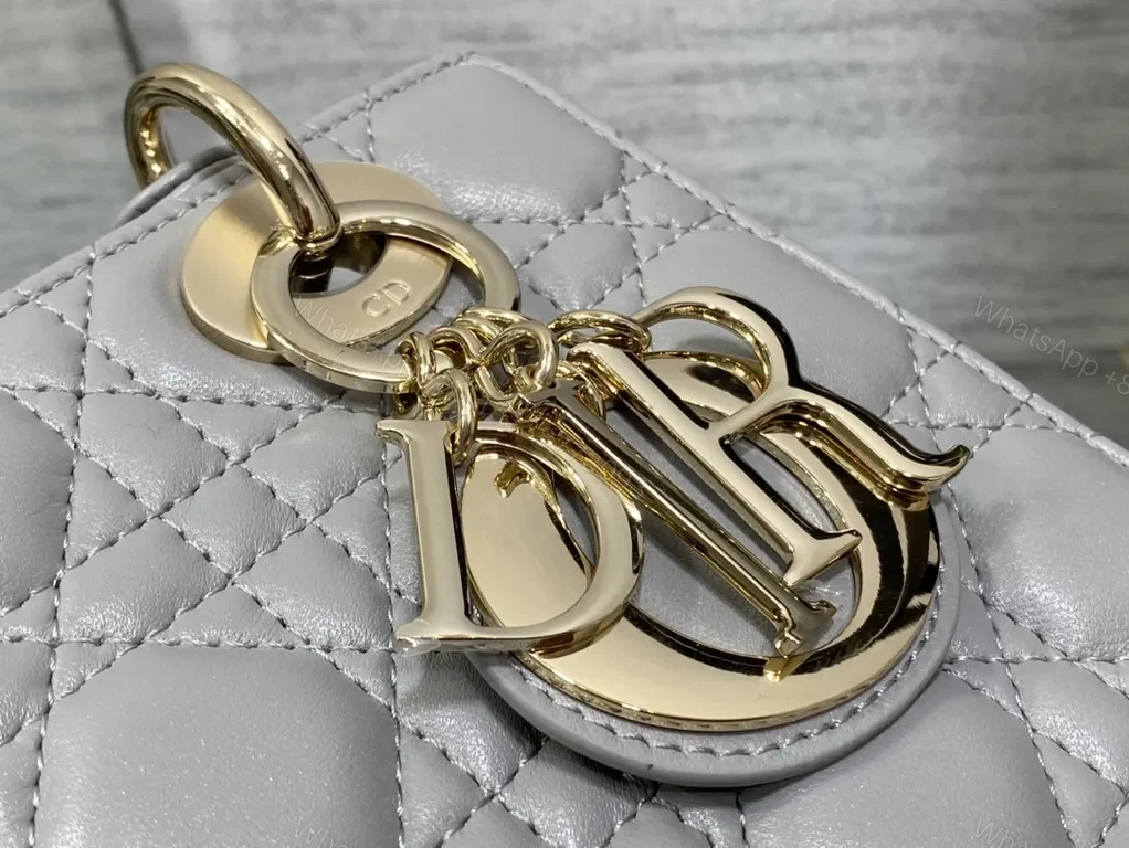 View 8 of Structured Chic Diamond Quilted Handbag - Gold Charms, Crossbody Ready