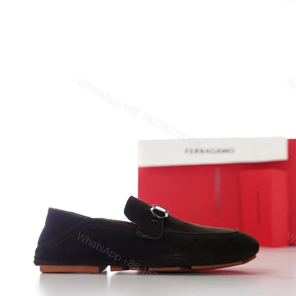 View 8 of Lux Suede Driving Mule with Hardware Detail