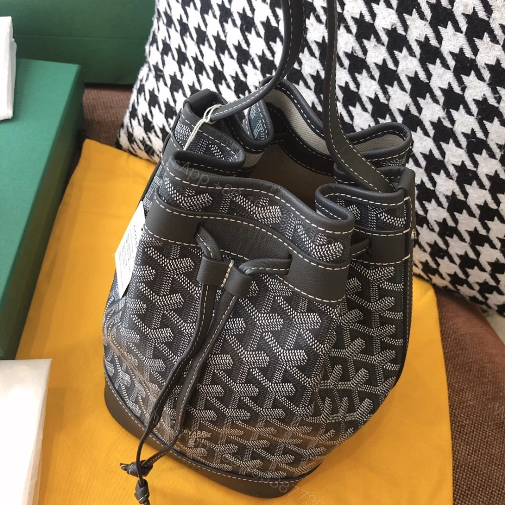 View 7 of 高仿Goyard*PEFLOT5抽繩水桶包灰色免檢版