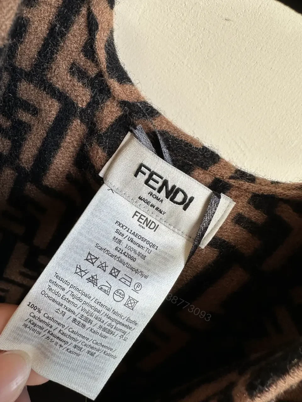 View 5 of Lux Knit Wrap: Monogram-Inspired, Two-Tone, Fringe Detail