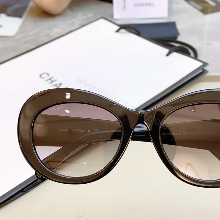 View 7 of Chanel-Inspired Black Cat-Eye Sunglasses: Luxe Silhouette