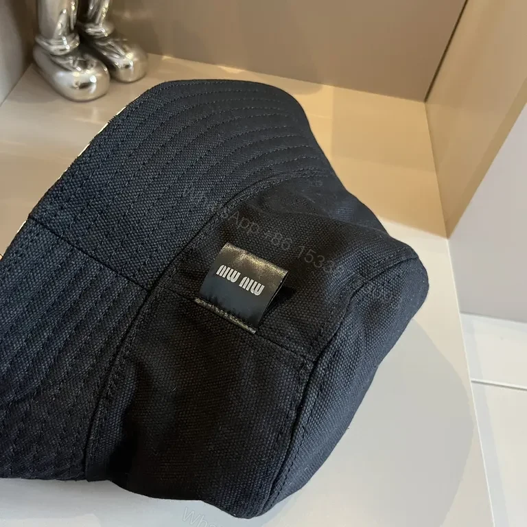 View 2 of Black Cotton-Twill Bucket Hat: Subtle Logo, Everyday Luxe