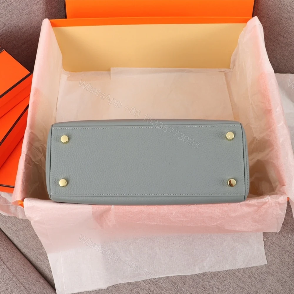 View 4 of Hermes Kelly 25 Togo Handbag Gris Mouette 25Cm