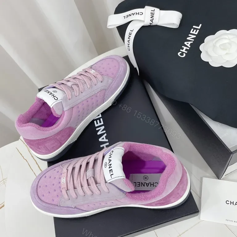 Lavender Suede Low-Top Sneakers: Soft Perforated Luxe Everyday Style — view 1