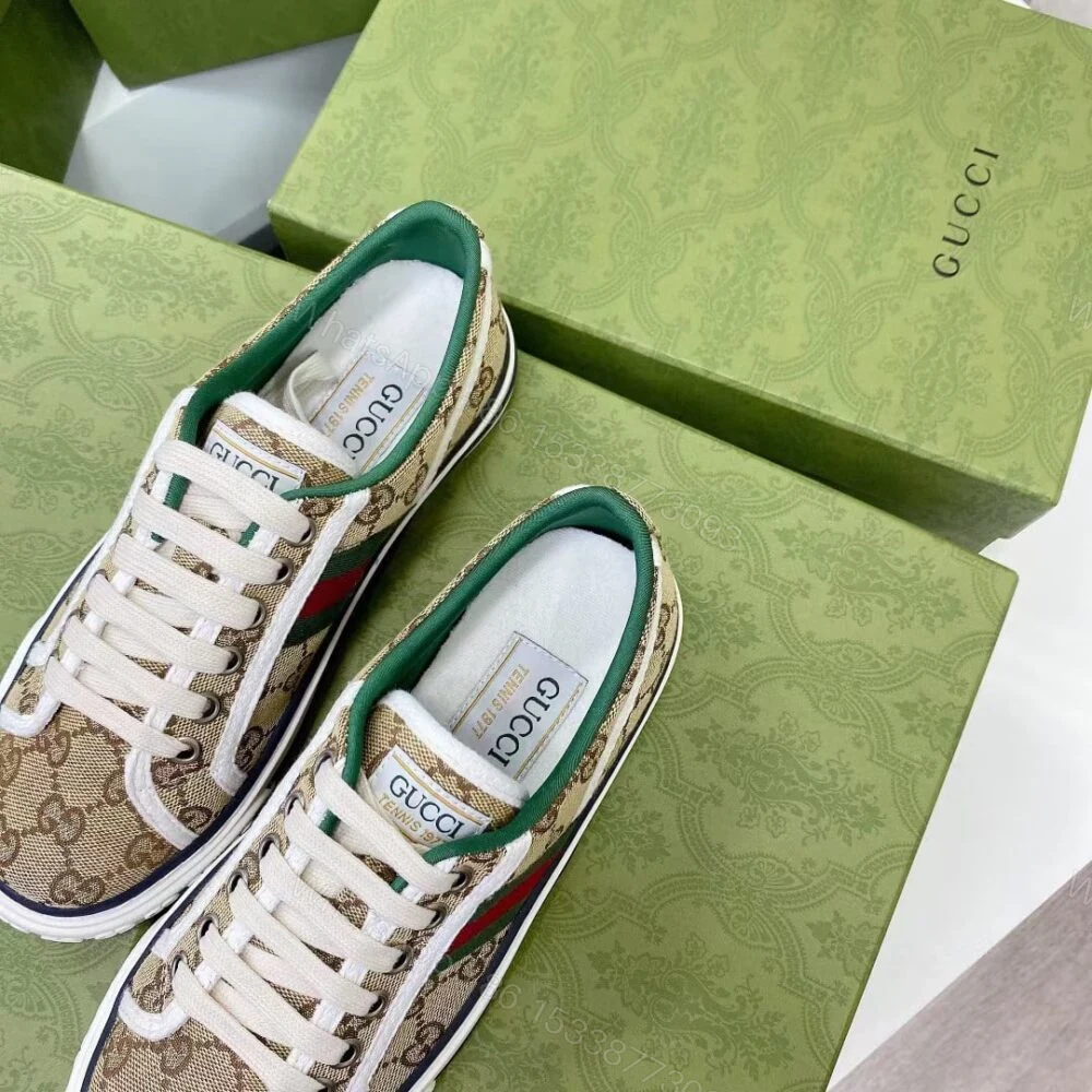 View 3 of Gucci Tennis 1977 Sneaker Beige Abony 606111 HVK20 9766