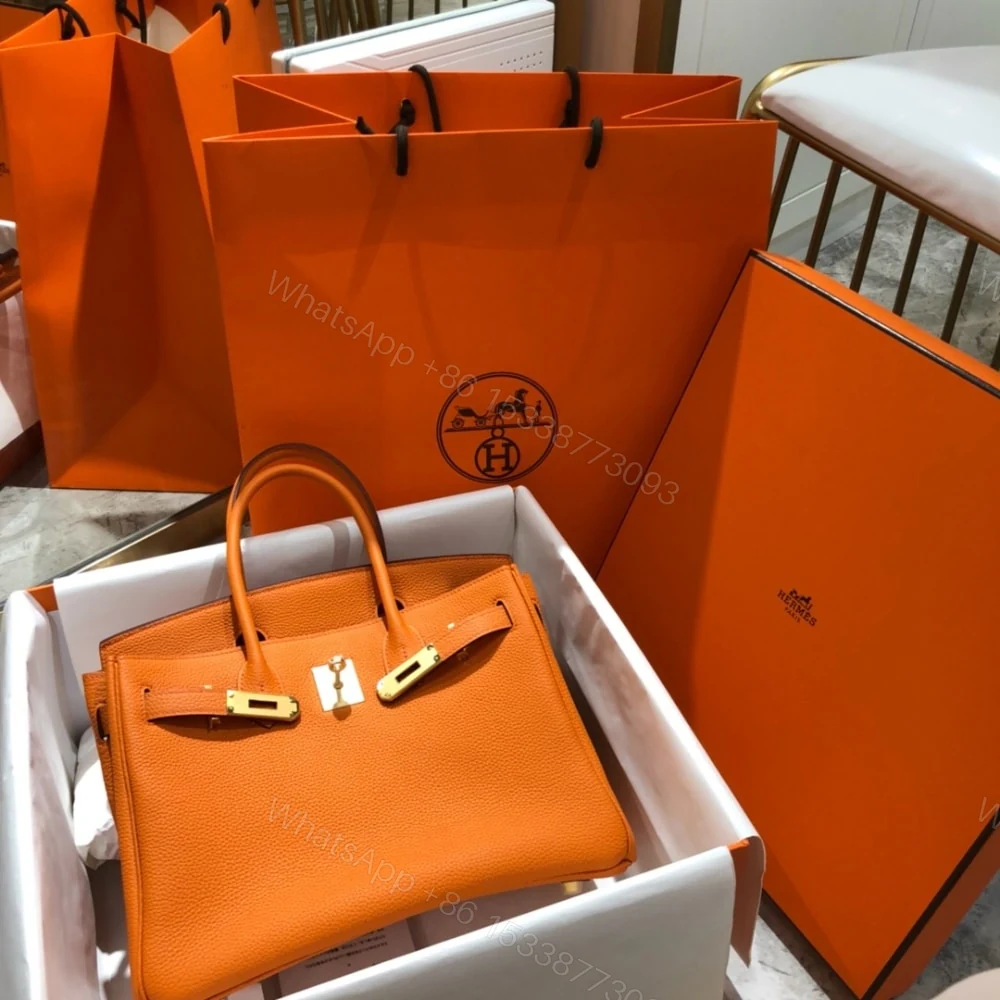 View 2 of Hermes Birkin 25 Bag Togo Orange 25Cm