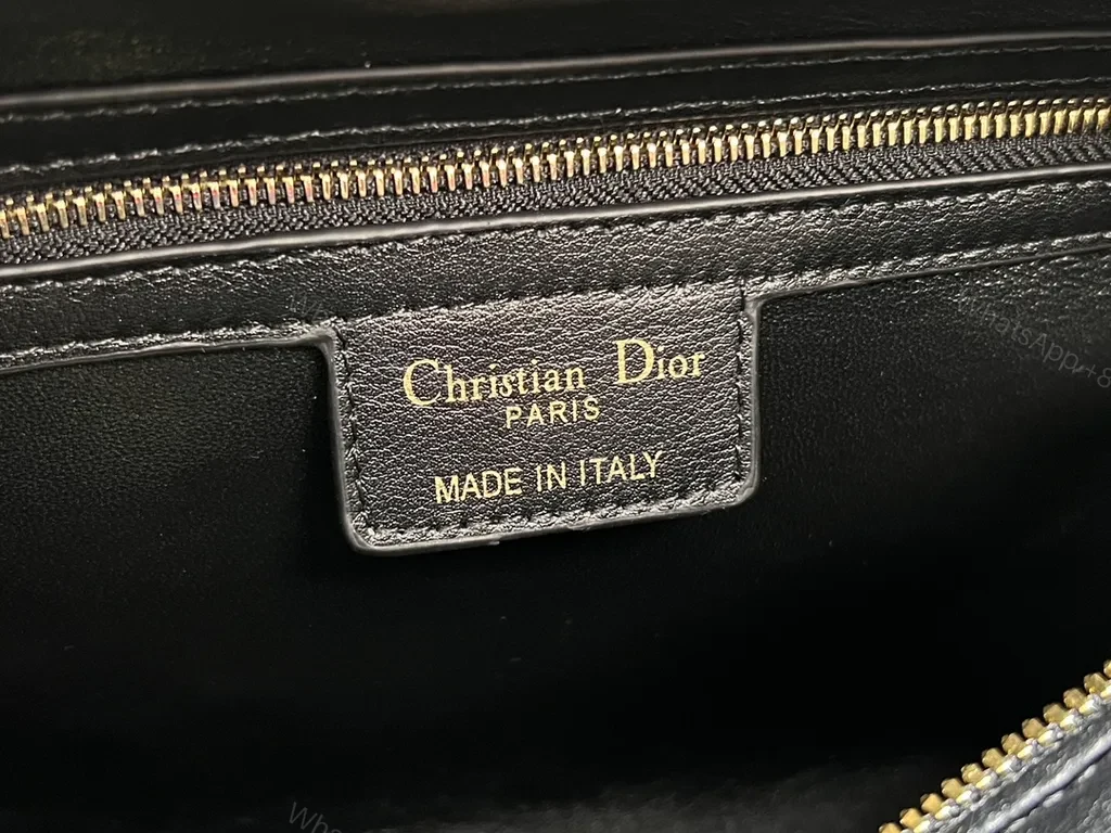 View 9 of Compact Black Quilted Satchel: Modern Dior-Style Everyday Luxury