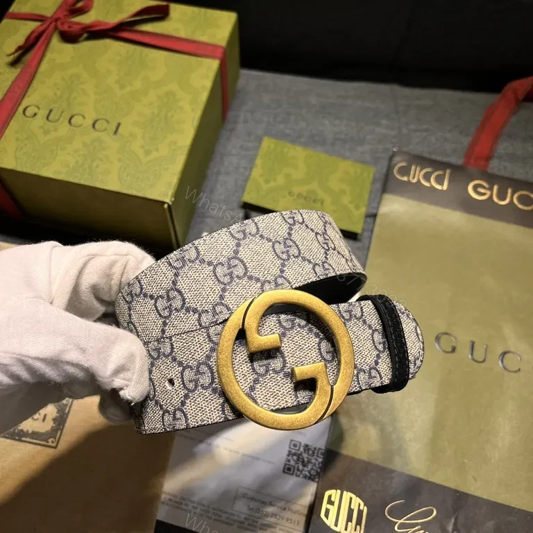 View 6 of Chic G GG Signature Belt: Gold Buckle Luxury Belt