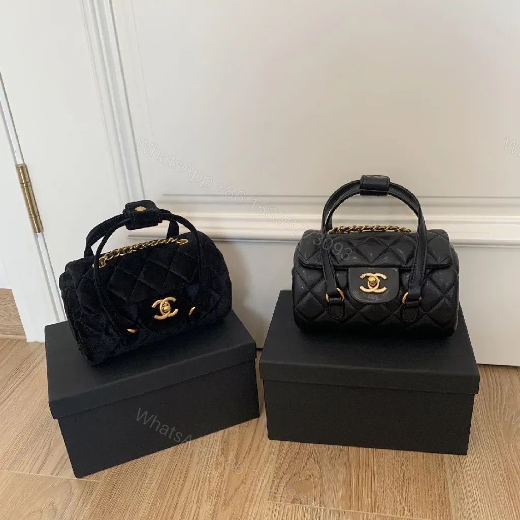 View 2 of Quilted Mini Handbag: Black, Gold-Tone, Luxe Crossbody