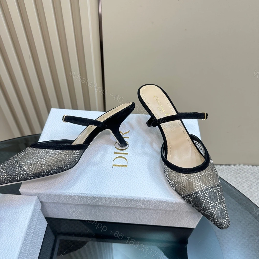 高仿Dior*Capture系列KCV300尖頭塔扣高踭鞋6.5CM黑色免檢版 — view 1