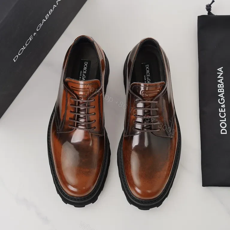 View 7 of Glossy Cognac Leather Derby: City-Polish, All-Day Comfort Derby
