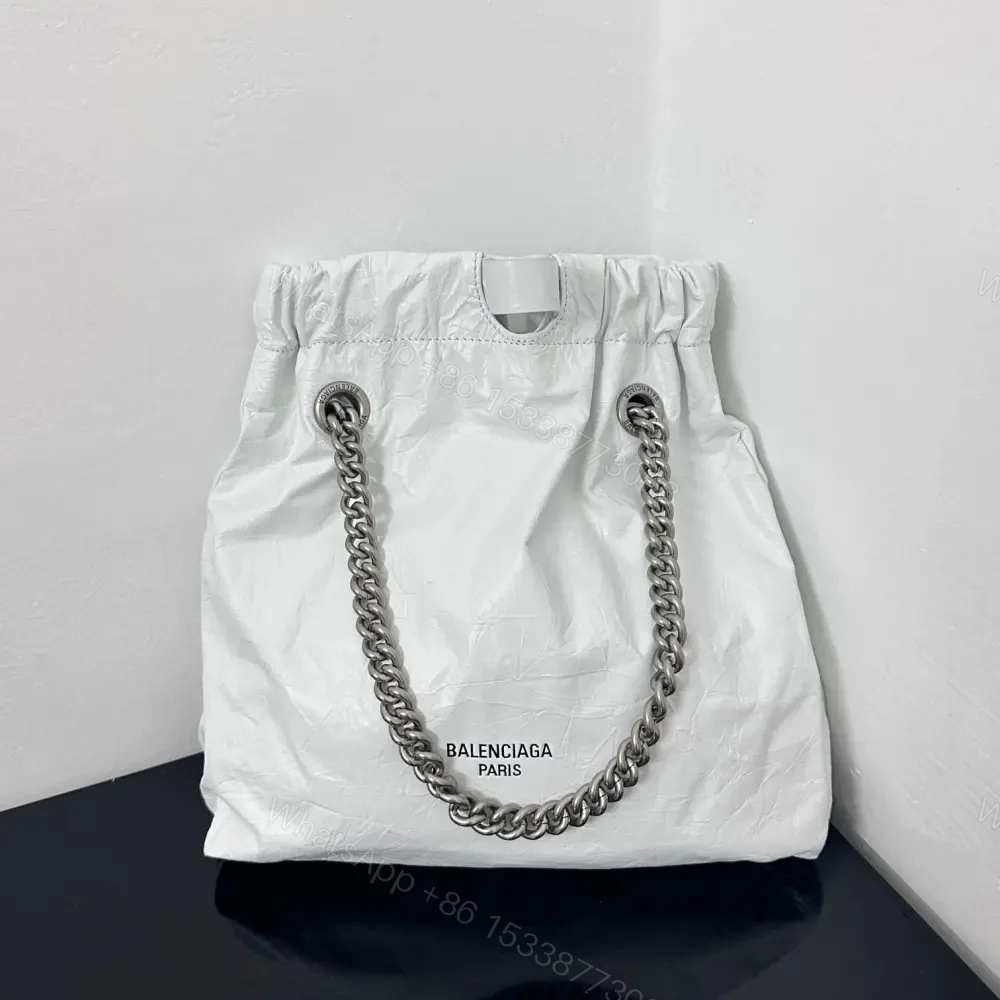 View 5 of 高仿Balenciaga2023Crushtote褶皺牛皮手拎袋小號
