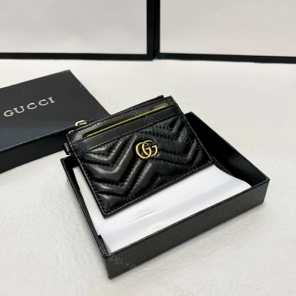 View 2 of Gucci GG Marmont Keychain Wallet Black 10Cm