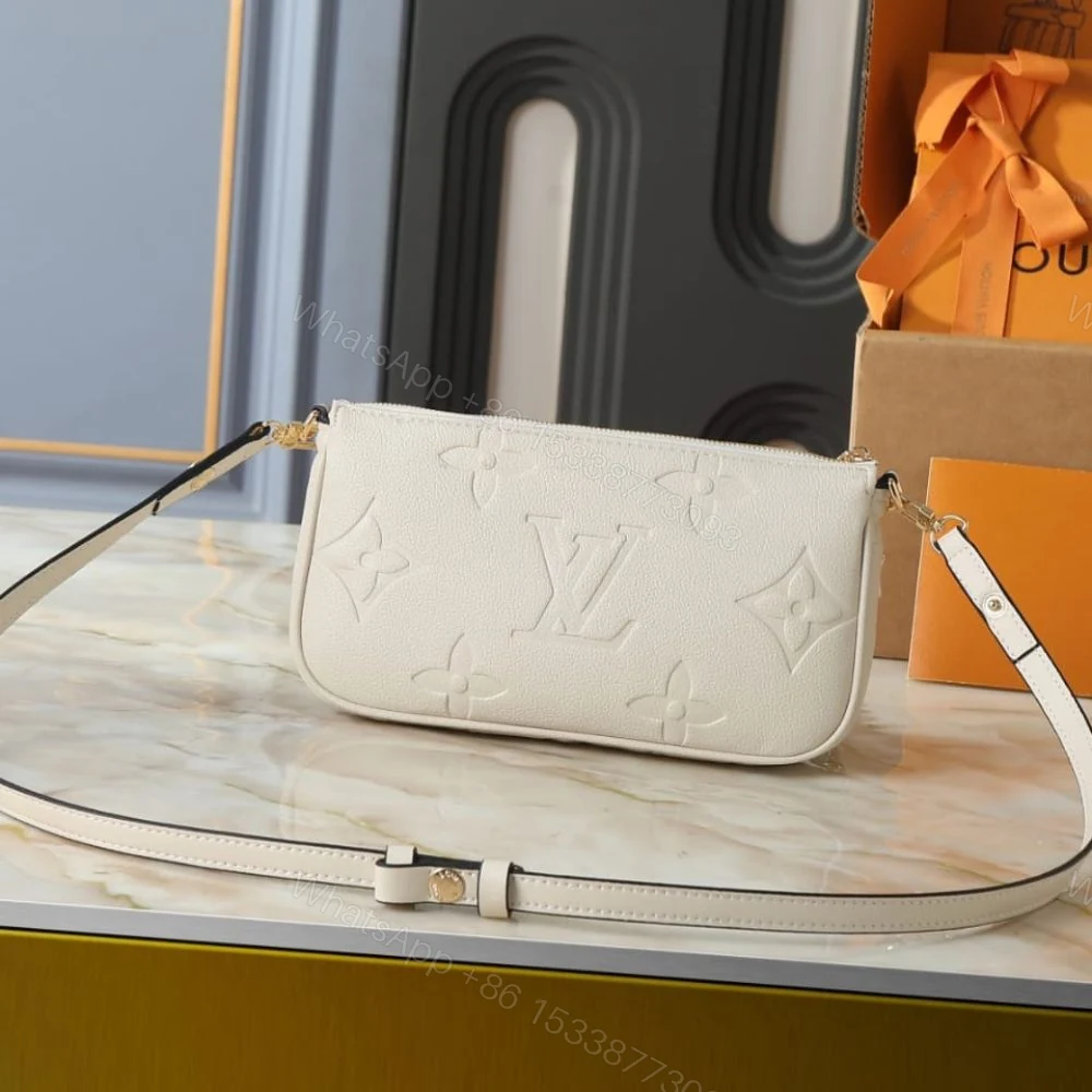 View 4 of Louis Vuitton Multi Pochette Accessoires Monogram Empreinte Cream 25Cm