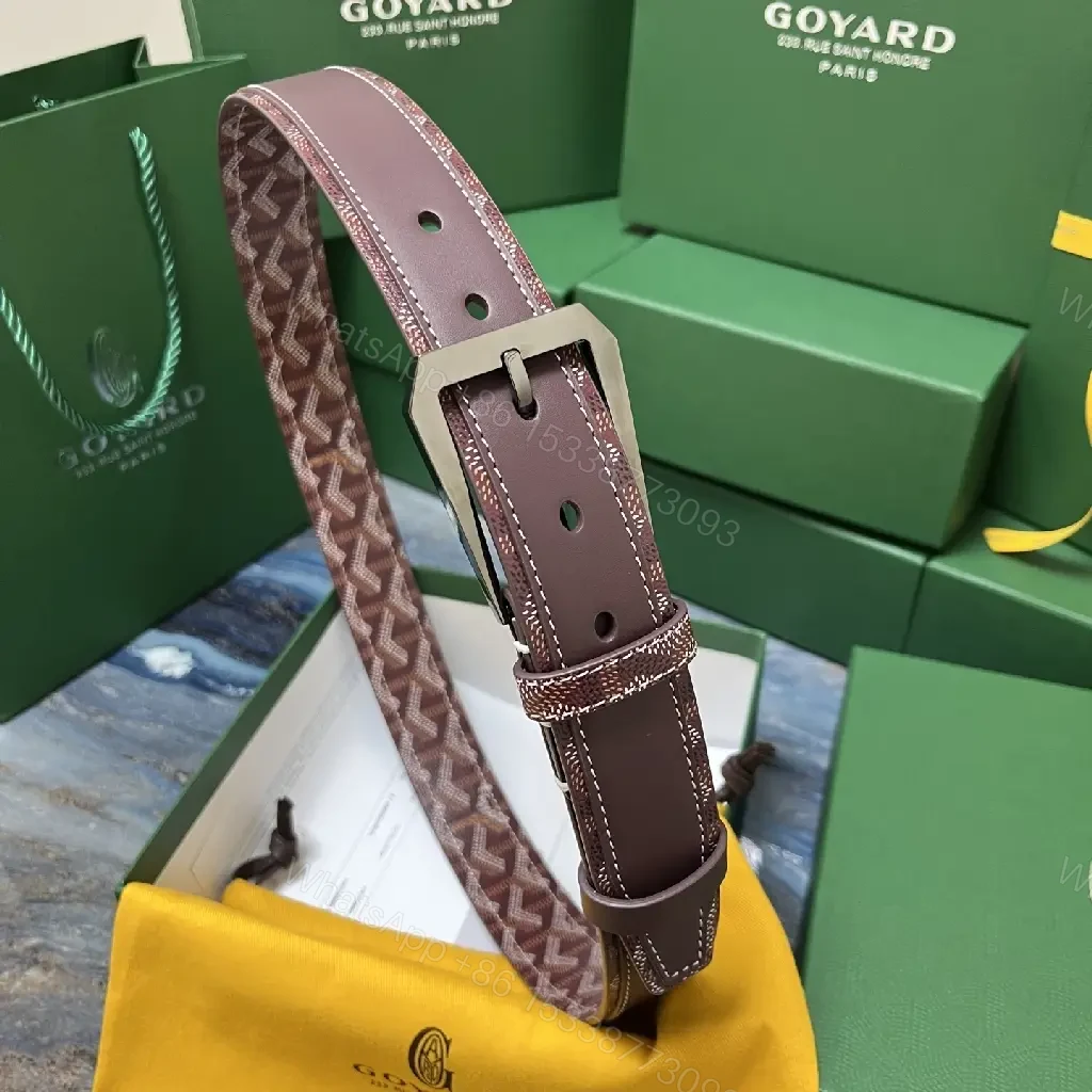 Lux Leather Belt with Chevron Pattern & Brass Buckle — view 1