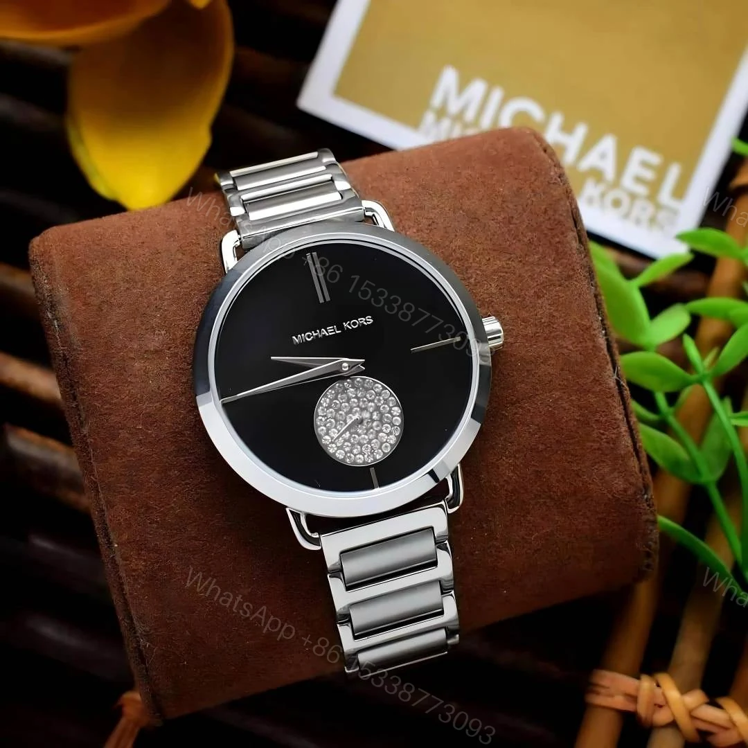 View 3 of First Copy Michael Kors Portia Japan Watch For Women Silver Black