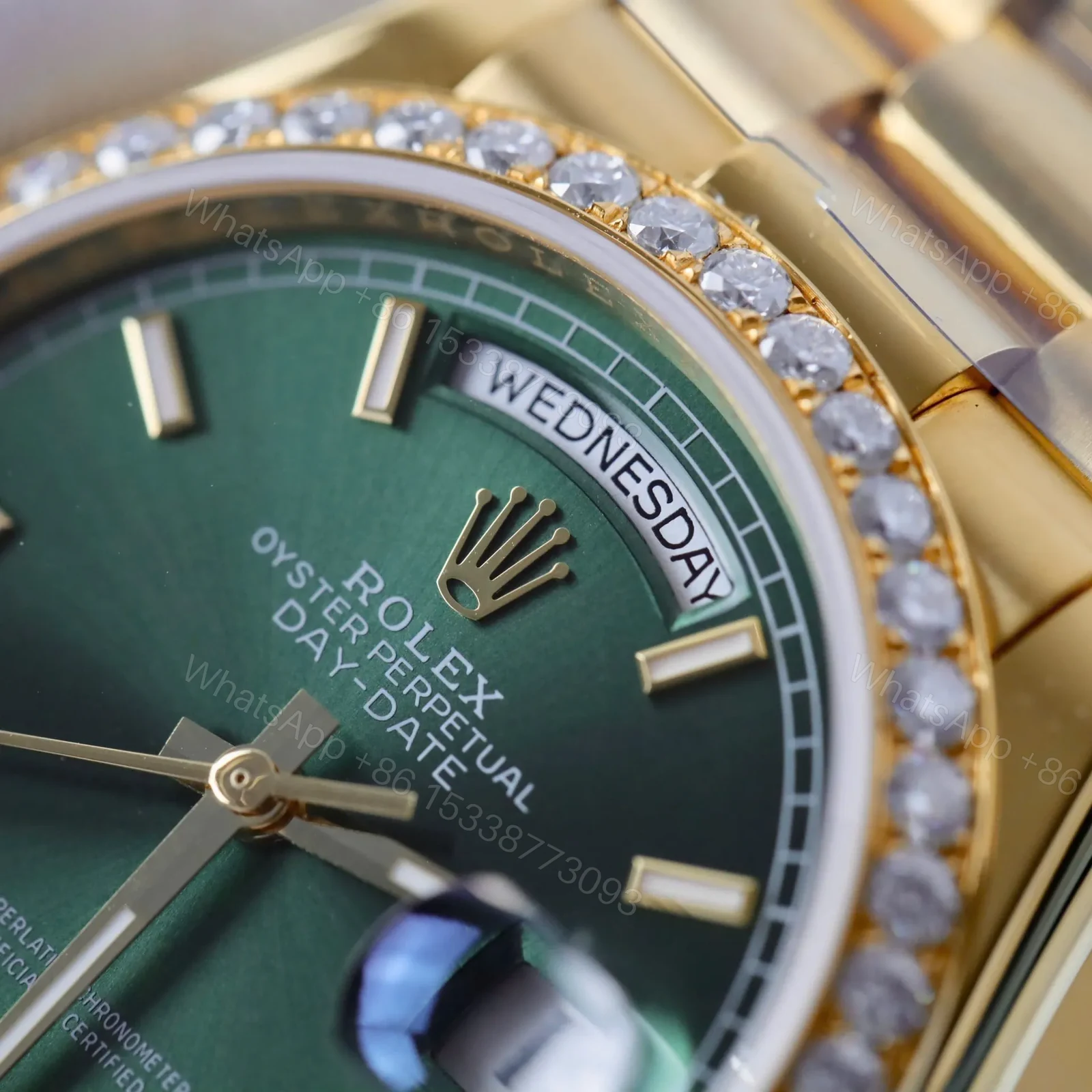 View 6 of Superclone Rolex Day-Date Bright Green Diamond Dial 128398tbr-0035 36 mm