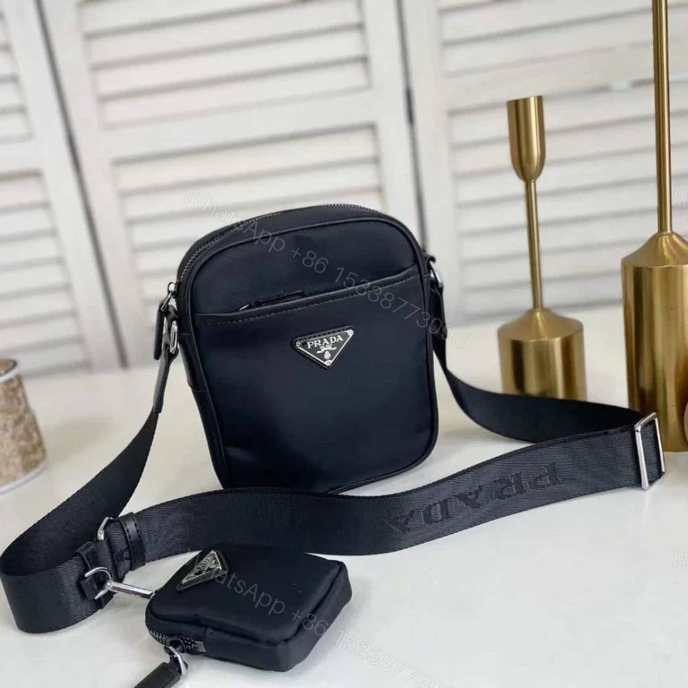 View 6 of Prada Re Nylon And Saffiano Shoulder Bag Black 20Cm