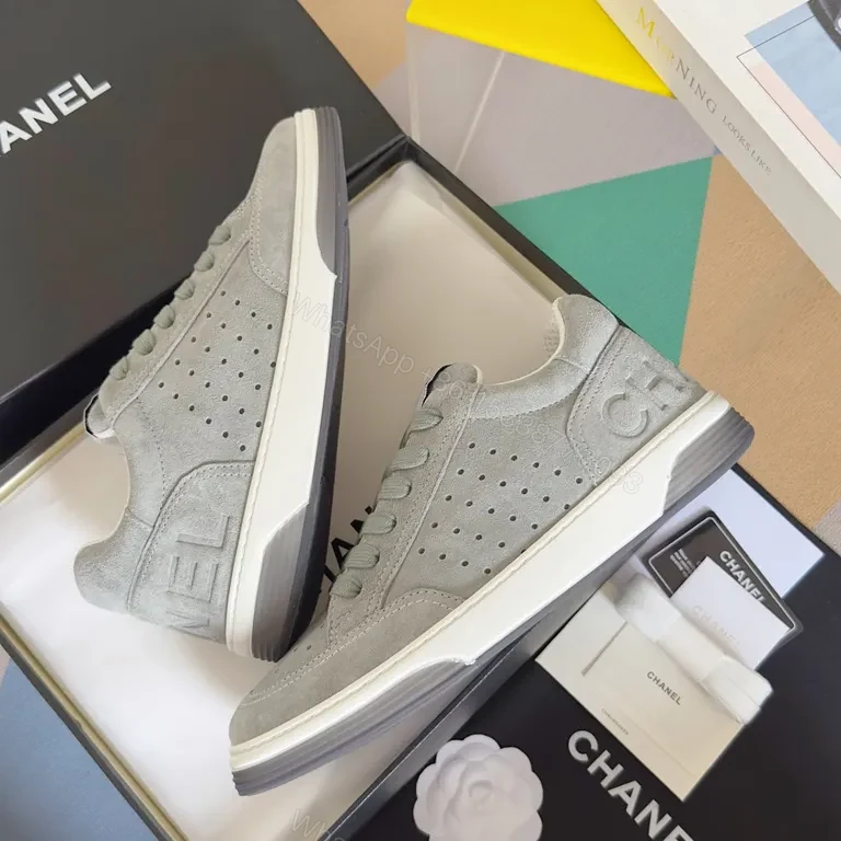View 8 of Chanel-Inspired Luxury Low-Top Sneakers: Subtle Texture