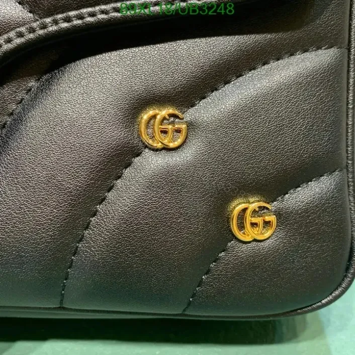 View 6 of Gucci GG Marmont Black Leather Shoulder Bag Replica UB32488